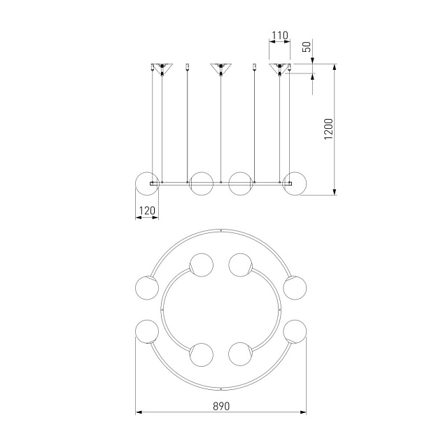 Подвесная люстра Bogates Brook 359/8 латунь изображение 2 Подвесная люстра Bogates Brook 359/8 латунь Фото № 2