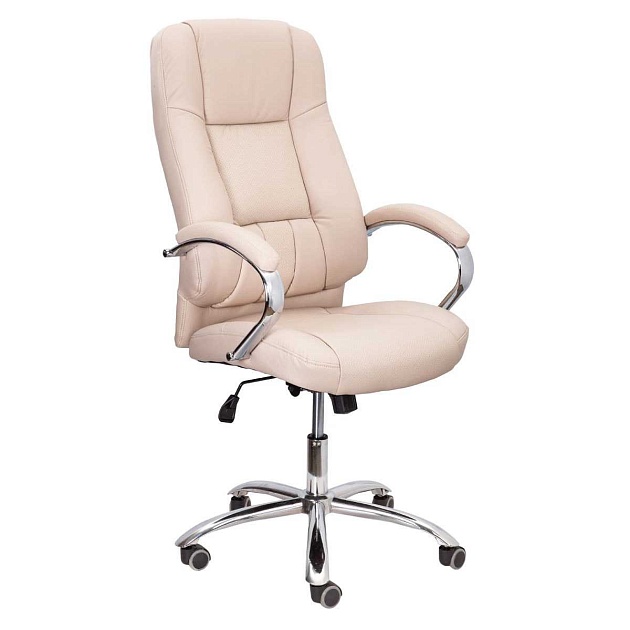 Кресло руководителя AksHome King бежевый, экокожа 56897 Фото № 