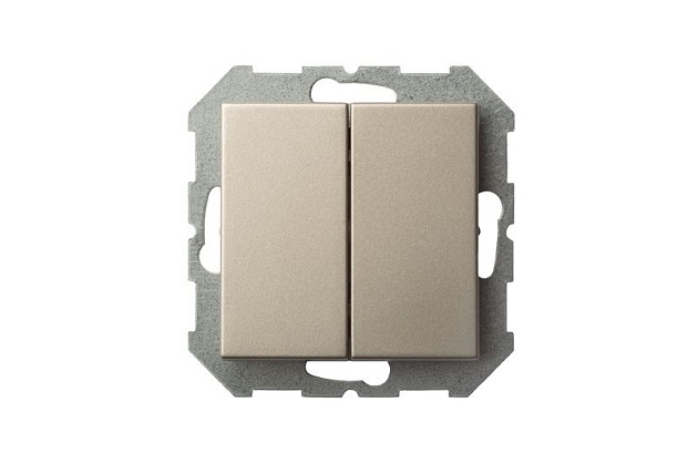 Выключатель двухклавишный Liregus Epsilon шампань 28-301 Фото № 5