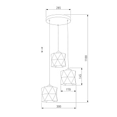 Подвесная люстра TK Lighting 1045 Siro Black Gold 2