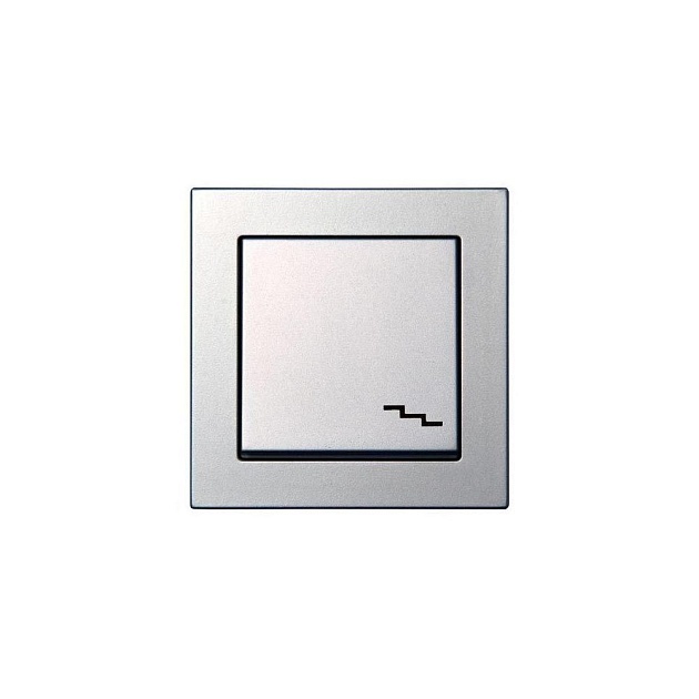 Переключатель одноклавишный Liregus Epsilon серебро 28-177 изображение Переключатель одноклавишный Liregus Epsilon серебро 28-177 Фото №
