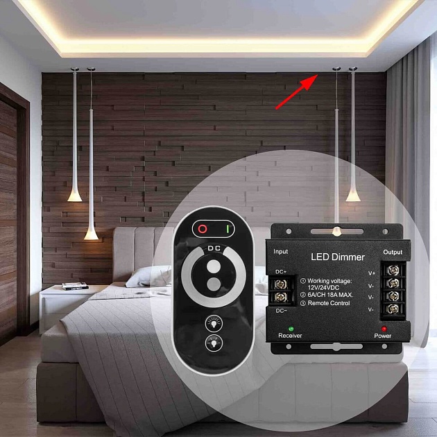 Диммер Apeyron с пультом 12/24V 04-31 Фото № 13