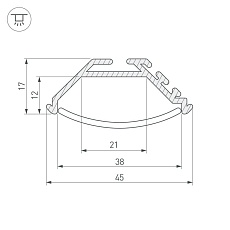Профиль Arlight KLUS-P45-2000 ANOD 020898 3