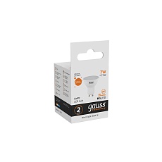 Лампа светодиодная Gauss GU10 7W 3000K матовая 13617 3
