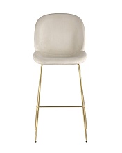 Барный стул Stool Group Турин со спинкой велюр бежевый золотые ножки 8329C VELVET BEIGE 1