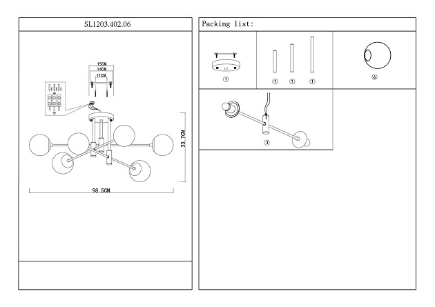 Потолочная люстра ST Luce Limano SL1203.402.06 Фото № 2