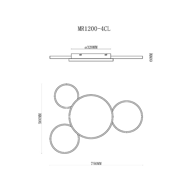 Потолочная светодиодная люстра MyFar Emma MR1200-4CL Фото № 2