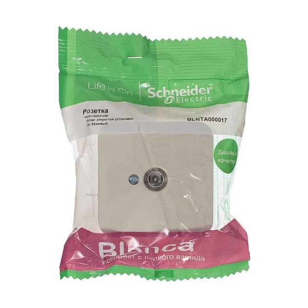 ТВ-розетка Schneider Electric Blanca бежевая BLNTA000017 Фото № 