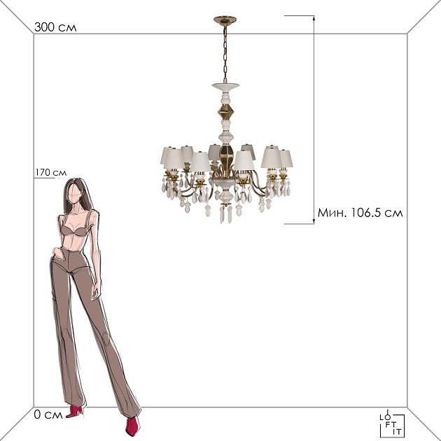 Подвесная люстра Loft IT Grace 10203/10 White изображение 2 Подвесная люстра Loft IT Grace 10203/10 White Фото № 2