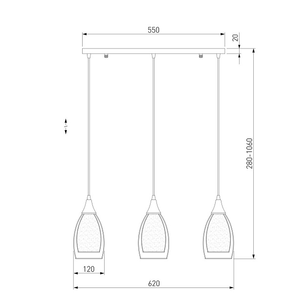 Подвесной светильник Eurosvet Cosmic 50285/3 черный жемчуг Фото № 2