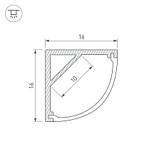 Профиль Arlight ARH-KANT-H16-2000 ANOD 016178 1