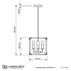 Подвесная люстра Lumina Deco Waldorf LDP 1140-4 BK+MD 1