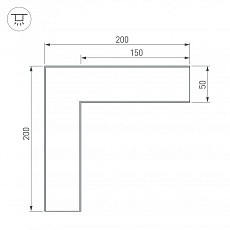 Коннектор L-образный Arlight SL-Line-5035 030116 2