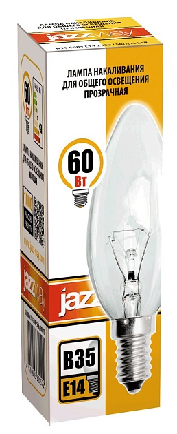 Лампа накаливания Jazzway E14 60W 2700K прозрачная 3320553 Фото № 2