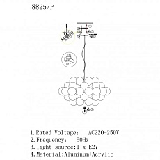 Подвесной светильник iLamp Baly 8825P/1 RGL 1