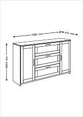Тумба Шведский Стандарт Сириус 156х95 с 3 ящиками 2.02.03.290.1 3