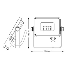 Прожектор светодиодный Gauss Qplus 10W 6500К 613511310 1