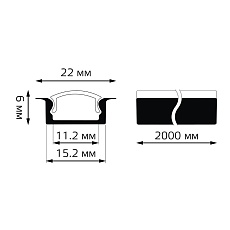 Профиль для светодиодной ленты врезной Gauss BT414 1