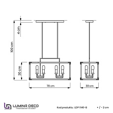 Подвесная люстра Lumina Deco Waldorf LDP 1140-8 BK+MD 1