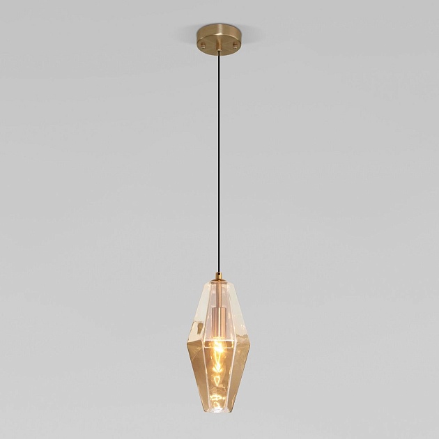 Подвесной светильник Eurosvet Prism 50236/1 янтарный Фото № 