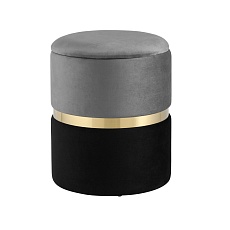 Пуф Stool Group Кэрри с ящиком велюр серо-черный 19A060VA-8167-55/70