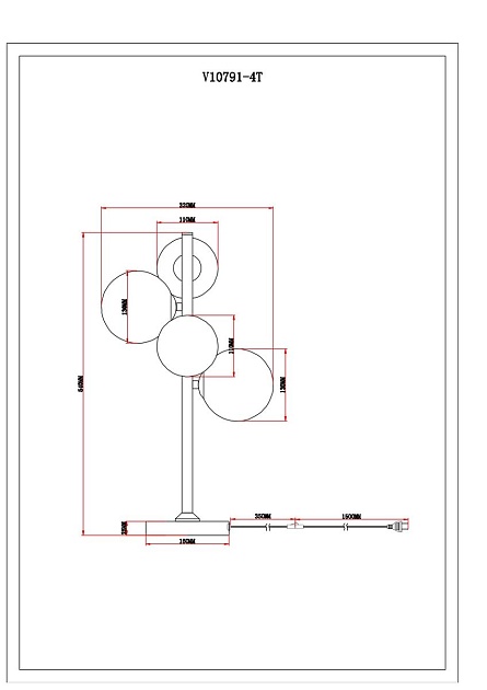 Настольная лампа Moderli Molly V10791-4T Фото № 2
