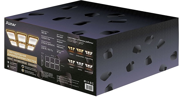 Потолочный светодиодный светильник Ritter Etro 52009 2 изображение 3 Потолочный светодиодный светильник Ritter Etro 52009 2 Фото № 3