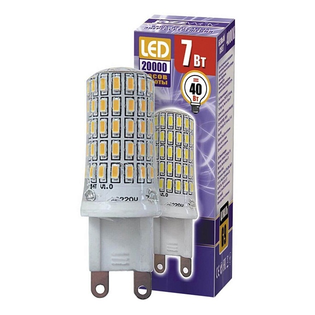 Лампа светодиодная Jazzway G9 7W 4000K прозрачная 1039095B изображение Лампа светодиодная Jazzway G9 7W 4000K прозрачная 1039095B Фото №