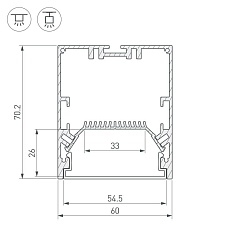 Профиль Arlight SL-Line-6070-2000 Anod 028993 2