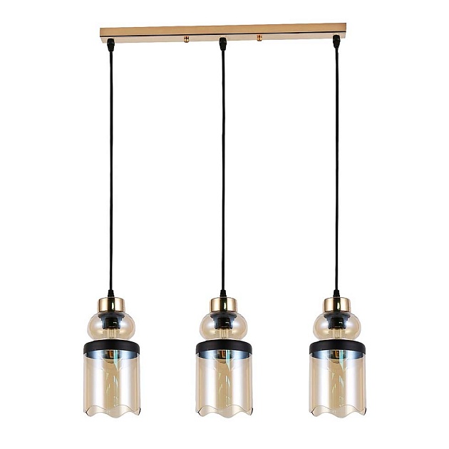 Подвесной светильник ЭкономСвет 30109/3GD AMB+BK изображение Подвесной светильник ЭкономСвет 30109/3GD AMB+BK Фото №