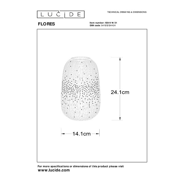 Настольная лампа Lucide FLORES 13541/14/31 Фото № 2