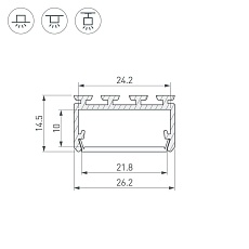Профиль Arlight PLS-LOCK-H15-2000 ANOD 027737 2