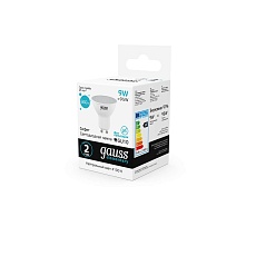 Лампа светодиодная Gauss GU10 9W 4100K матовая 13629 4