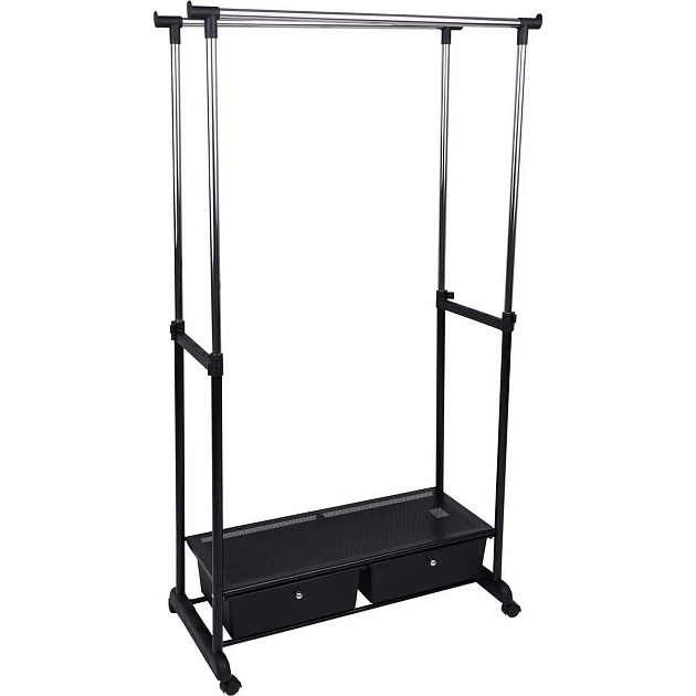 Гардеробная вешалка AksHome Rosa на колесах, черный, металл 77672 изображение Гардеробная вешалка AksHome Rosa на колесах, черный, металл 77672 Фото №