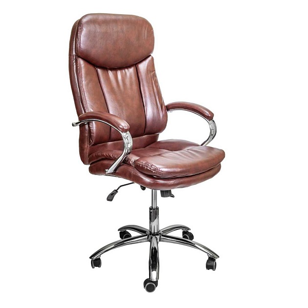Кресло руководителя AksHome Leonardo коричневый бриллиант, экокожа 65482 Фото № 