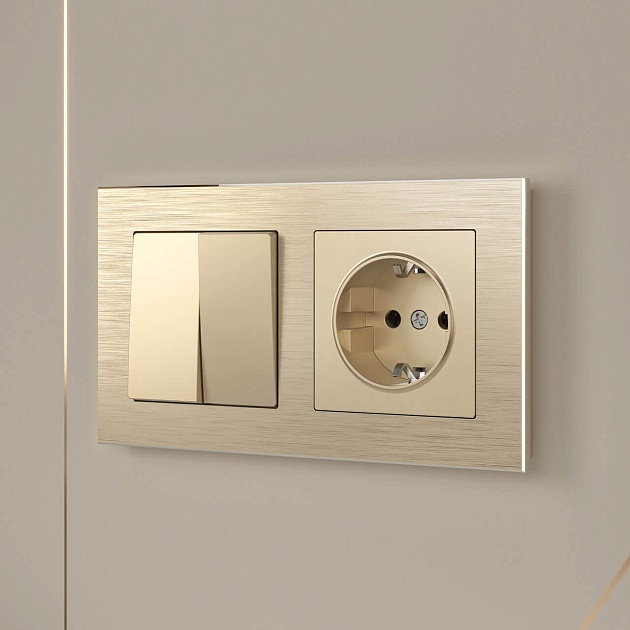 Выключатель двухклавишный проходной Werkel шампань W1122011 4690389157141 изображение 6 Выключатель двухклавишный проходной Werkel шампань W1122011 4690389157141 Фото № 6