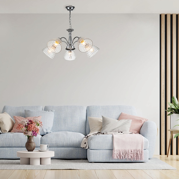 Подвесная люстра Escada Freesia 658/5PL Chrome изображение 2 Подвесная люстра Escada Freesia 658/5PL Chrome Фото № 2