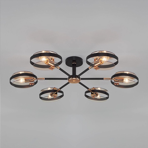 Потолочная люстра Eurosvet Gallo 70121/6 черный изображение Потолочная люстра Eurosvet Gallo 70121/6 черный Фото №