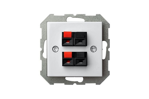 Аудиорозетка двойная Liregus Epsilon белый 28-037 Фото № 2