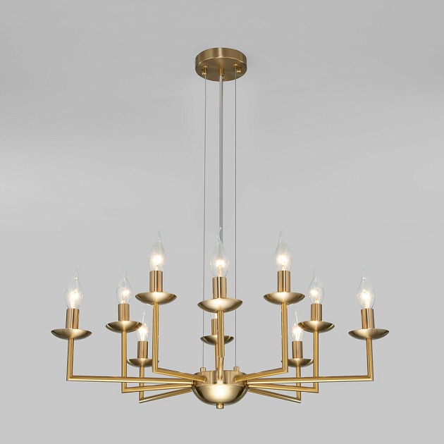 Подвесная люстра Eurosvet Cariso 60150/10 латунь изображение Подвесная люстра Eurosvet Cariso 60150/10 латунь Фото №