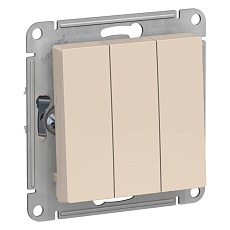 Выключатель трехклавишный Schneider Electric AtlasDesign 10A 250V бежевый ATN000231