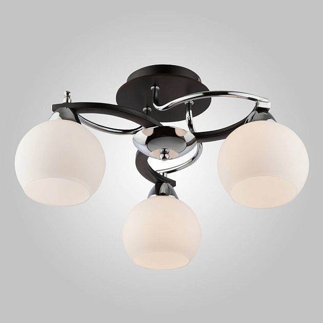 Потолочная люстра Eurosvet Larion 9654/3 хром/венге изображение Потолочная люстра Eurosvet Larion 9654/3 хром/венге Фото №