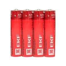 Алкалиновая батарейка типа ААА(LR03) шринк 4шт. EKF LR03-SR4