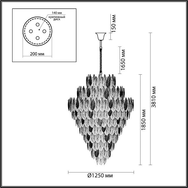 Подвесная люстра Odeon Light LACE 5052/86 Фото № 2