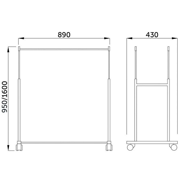 Гардеробная вешалка AksHome Diana на колесах, хром, металл 62180 изображение 2 Гардеробная вешалка AksHome Diana на колесах, хром, металл 62180 Фото № 2
