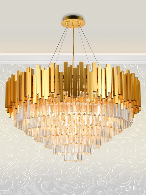 Подвесная люстра Natali Kovaltseva Vertigo 81440/12C Gold Фото № 4