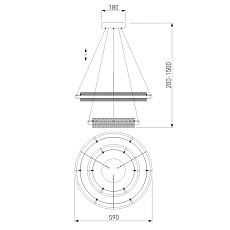 Подвесной светодиодный светильник Eurosvet Imperio 90241/2 белый/ серебро Smart 3