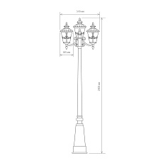 Садово-парковый светильник Elektrostandard Diadema F/3 GLYF-8046F/3 черное золото a030678 2