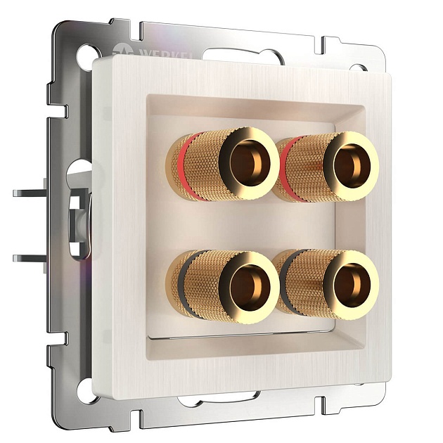 Акустическая розетка Werkel х4 перламутровый рифленый WL13-AUDIOx4 4690389124273 Фото № 