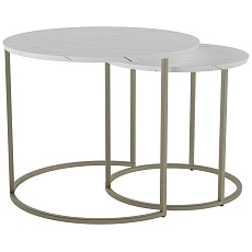 Комплект журнальных столов Калифорния Лесли белый мрамор/титан 9892332102